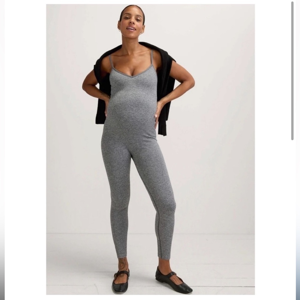 Hatch Gray Ribbed Slim Jumpsuit